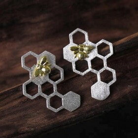 Silver-Honeycomb-Home-Guard-Dangle-fashion-earring (5)